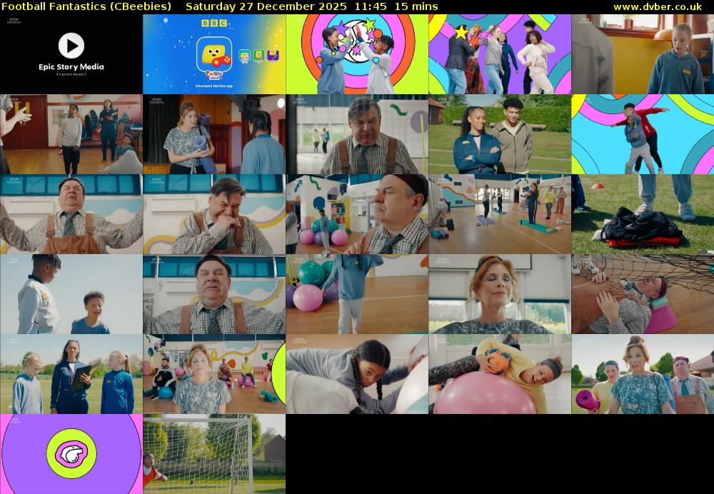 Football Fantastics (CBeebies) Saturday 27 December 2025 11:45 - 12:00