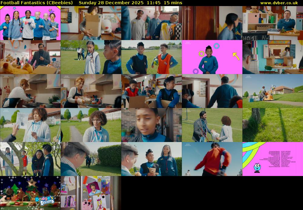 Football Fantastics (CBeebies) Sunday 28 December 2025 11:45 - 12:00
