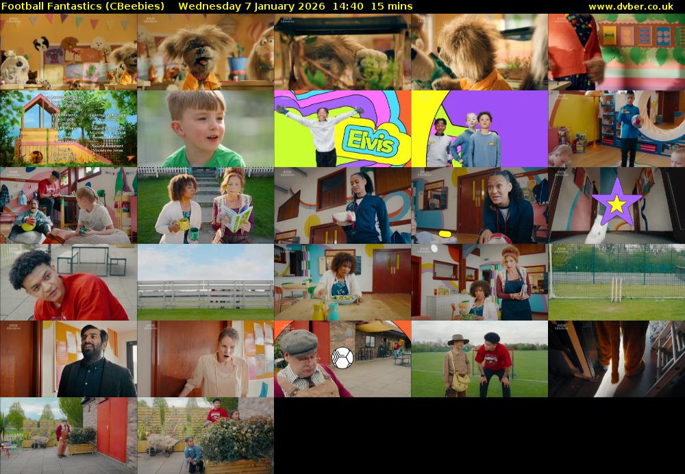 Football Fantastics (CBeebies) Wednesday 7 January 2026 14:40 - 14:55