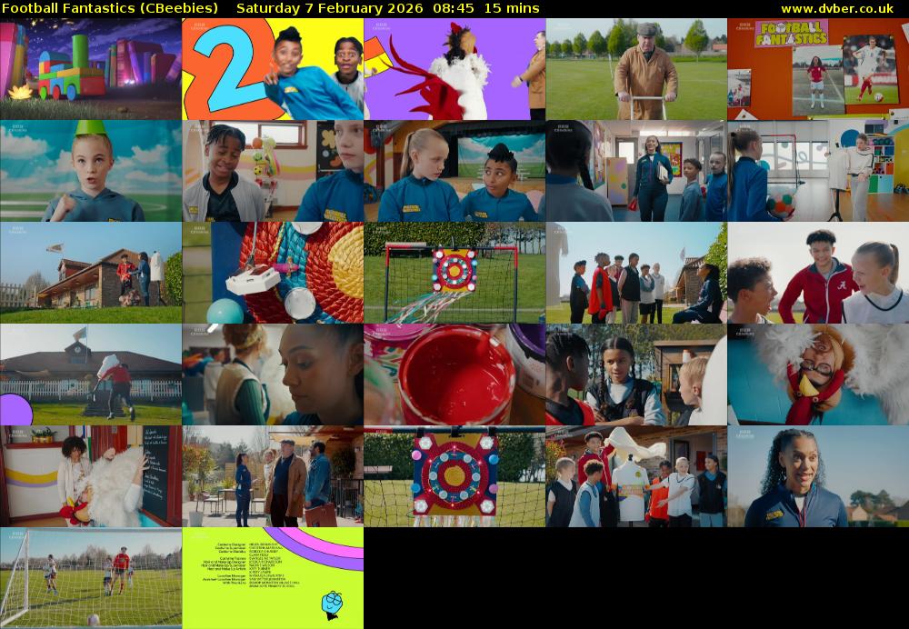 Football Fantastics (CBeebies) Saturday 7 February 2026 08:45 - 09:00