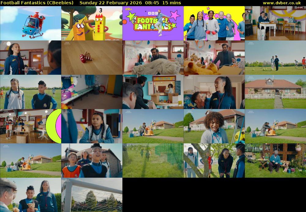 Football Fantastics (CBeebies) Sunday 22 February 2026 08:45 - 09:00