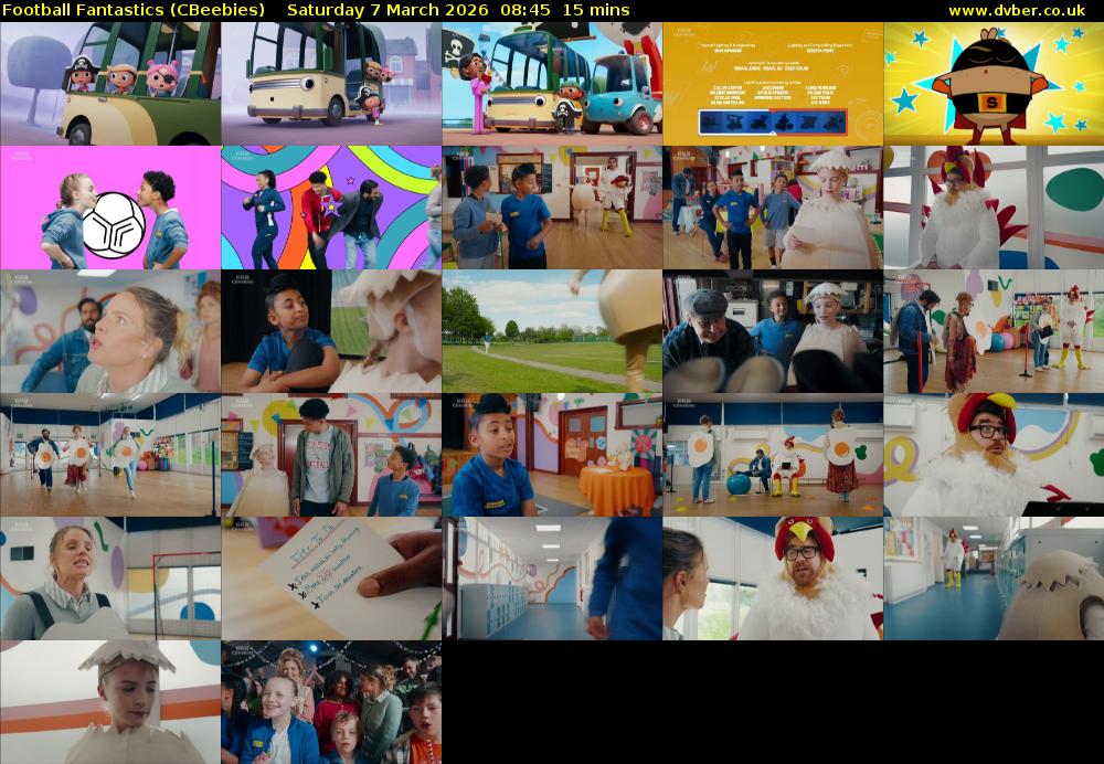 Football Fantastics (CBeebies) Saturday 7 March 2026 08:45 - 09:00