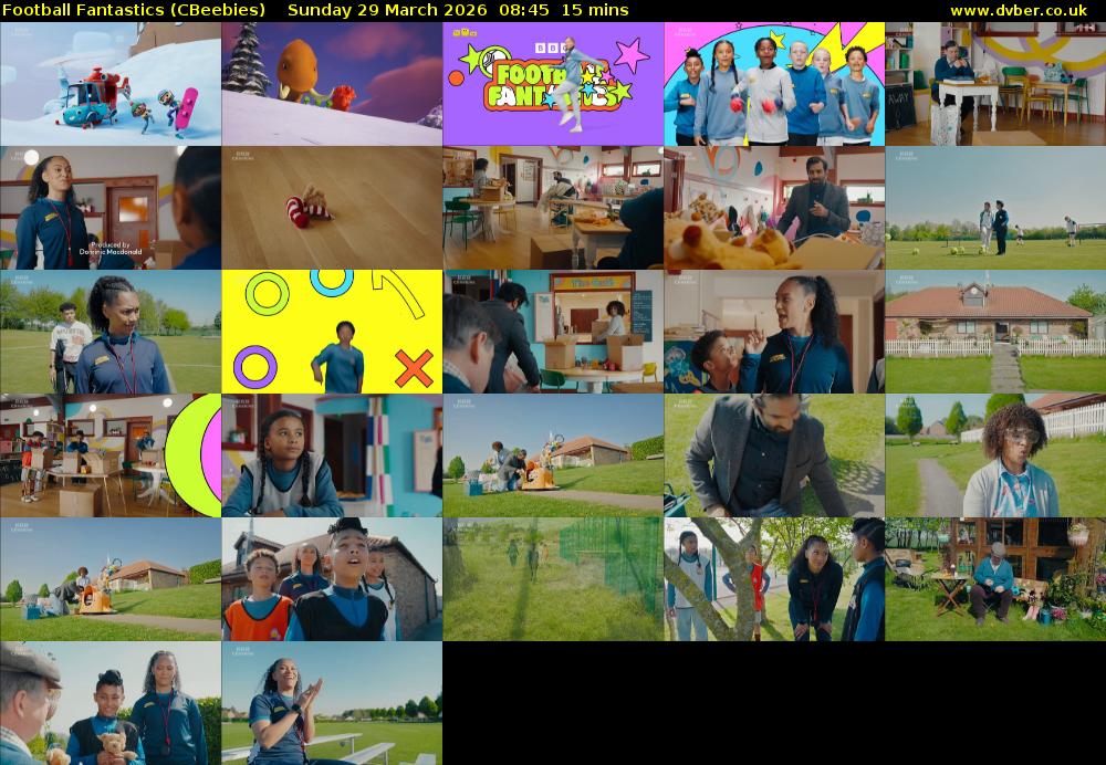 Football Fantastics (CBeebies) Sunday 29 March 2026 08:45 - 09:00