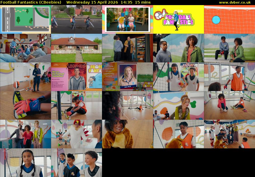 Football Fantastics (CBeebies) Wednesday 15 April 2026 14:35 - 14:50
