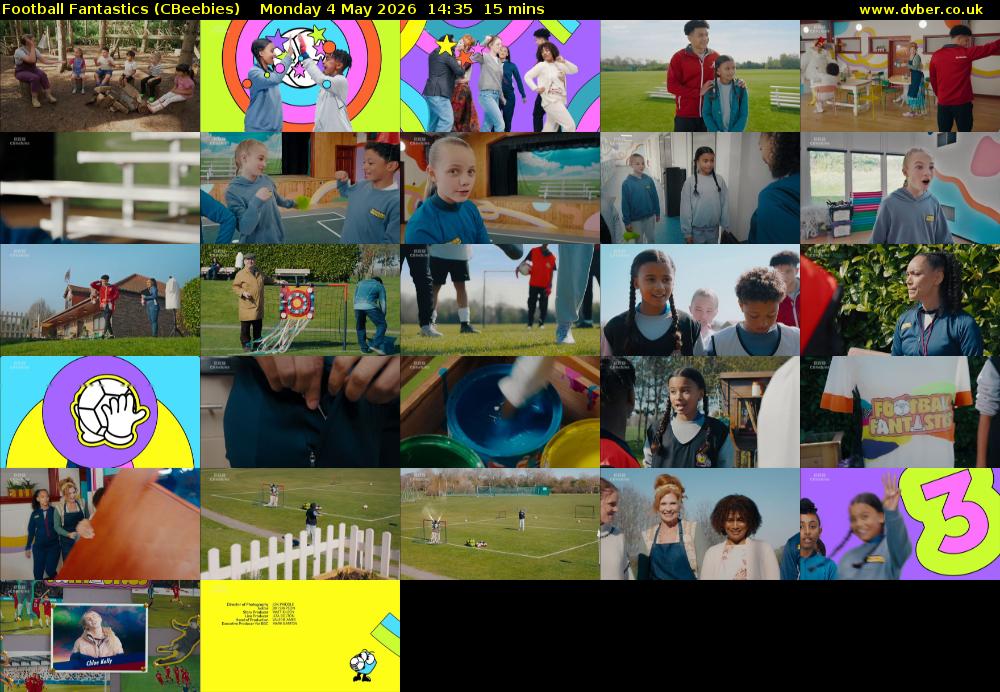 Football Fantastics (CBeebies) Monday 4 May 2026 14:35 - 14:50