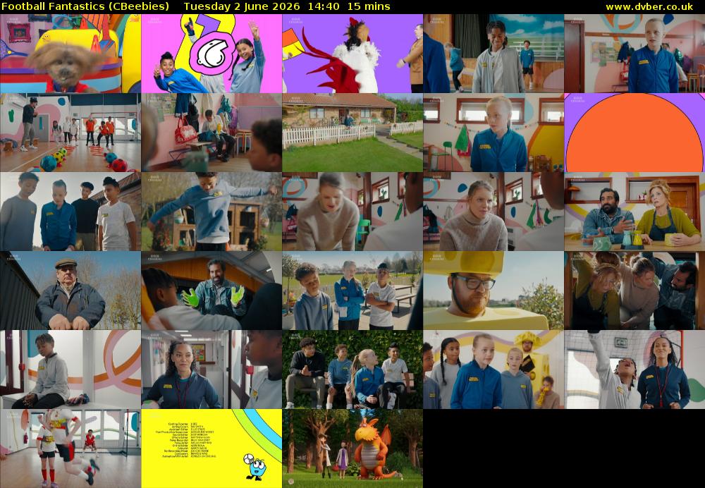 Football Fantastics (CBeebies) Tuesday 2 June 2026 14:40 - 14:55