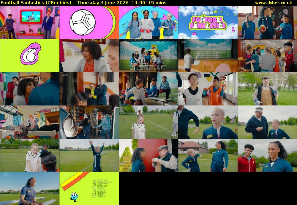 Football Fantastics (CBeebies) Thursday 4 June 2026 14:40 - 14:55
