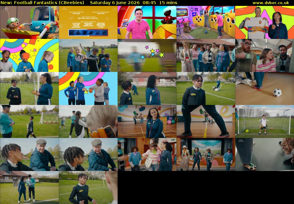 Football Fantastics (CBeebies) Saturday 6 June 2026 08:45 - 09:00