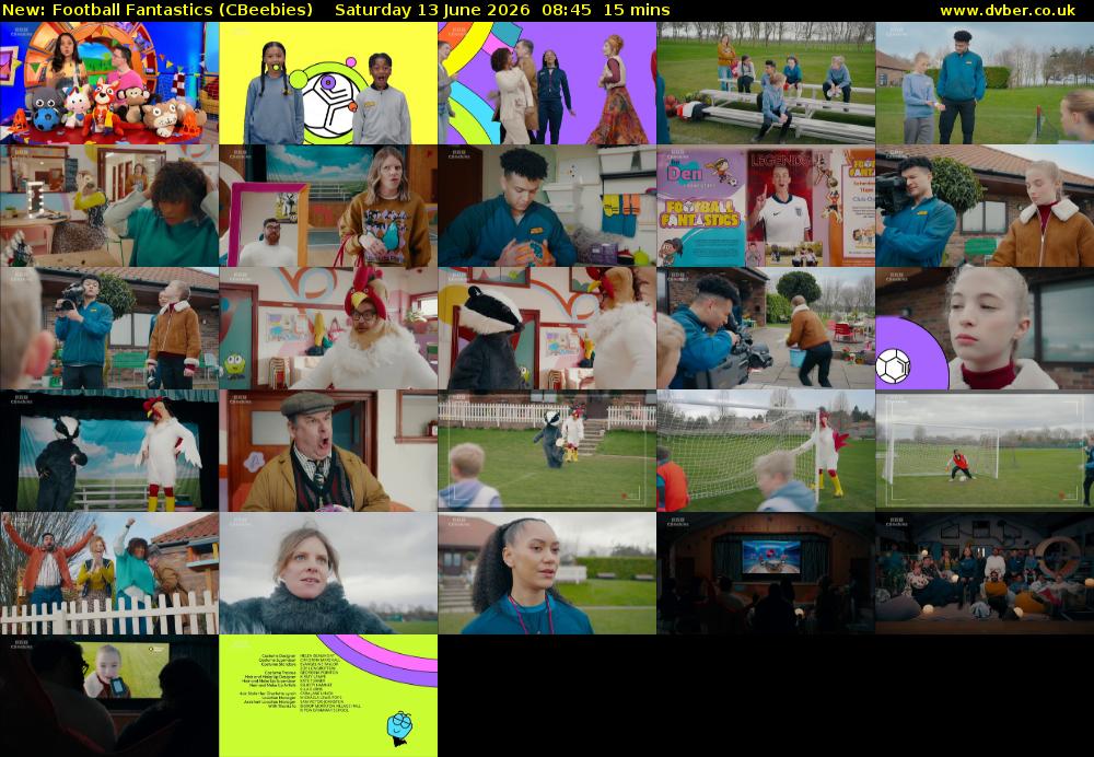 Football Fantastics (CBeebies) Saturday 13 June 2026 08:45 - 09:00