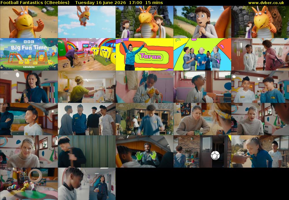 Football Fantastics (CBeebies) Tuesday 16 June 2026 17:00 - 17:15