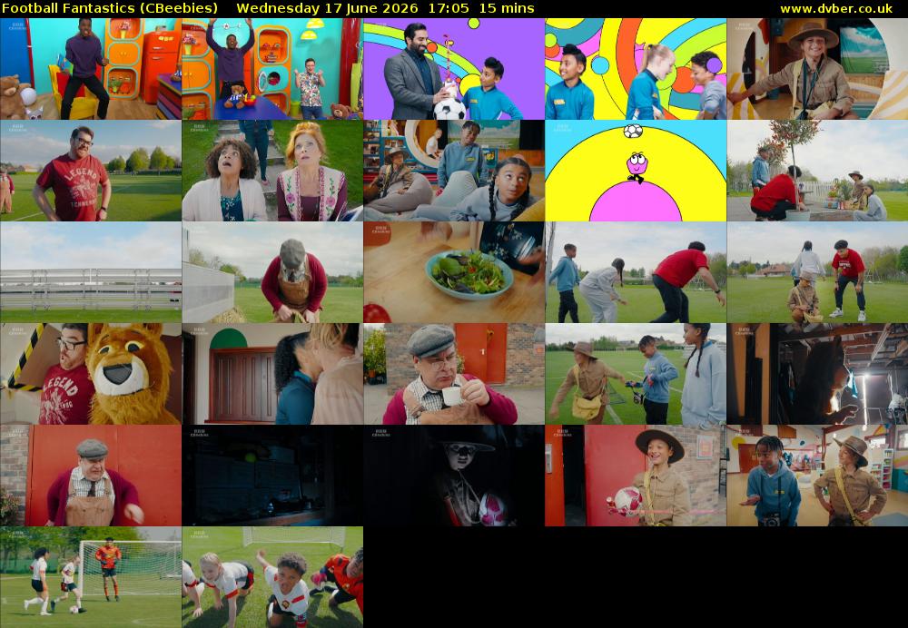 Football Fantastics (CBeebies) Wednesday 17 June 2026 17:05 - 17:20