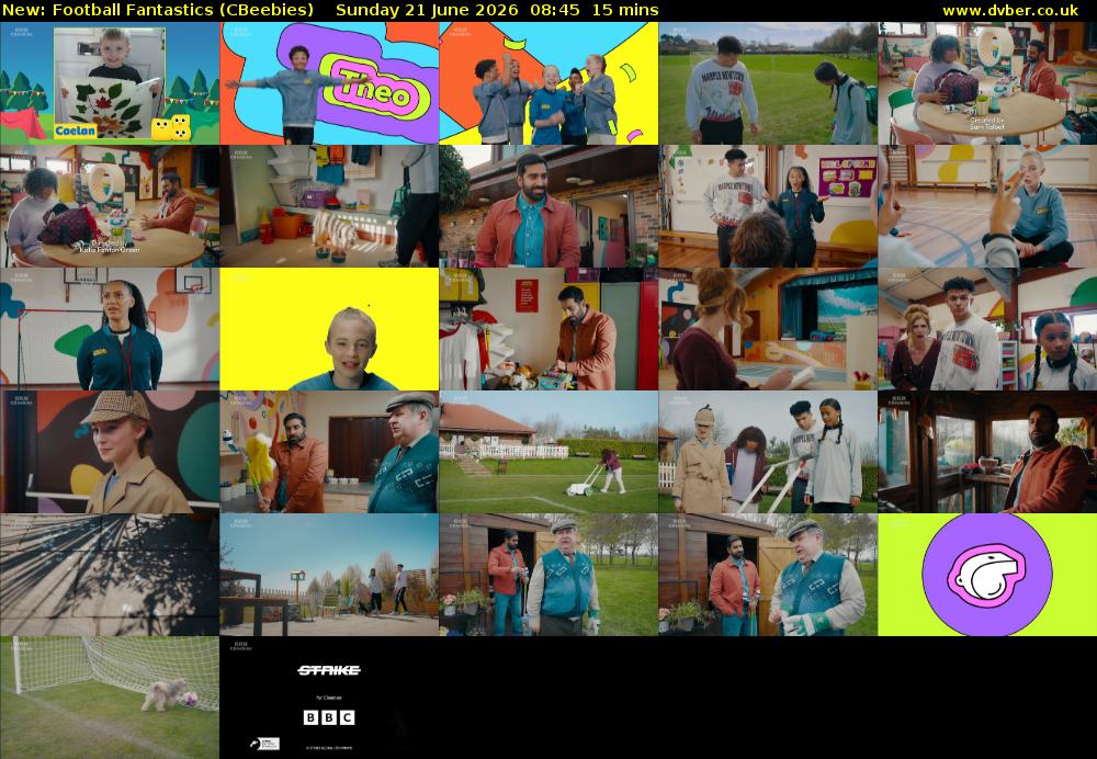 Football Fantastics (CBeebies) Sunday 21 June 2026 08:45 - 09:00