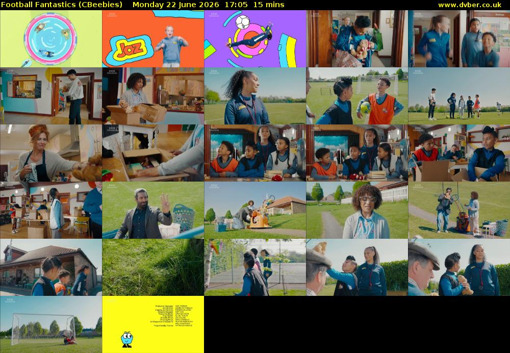 Football Fantastics (CBeebies) Monday 22 June 2026 17:05 - 17:20
