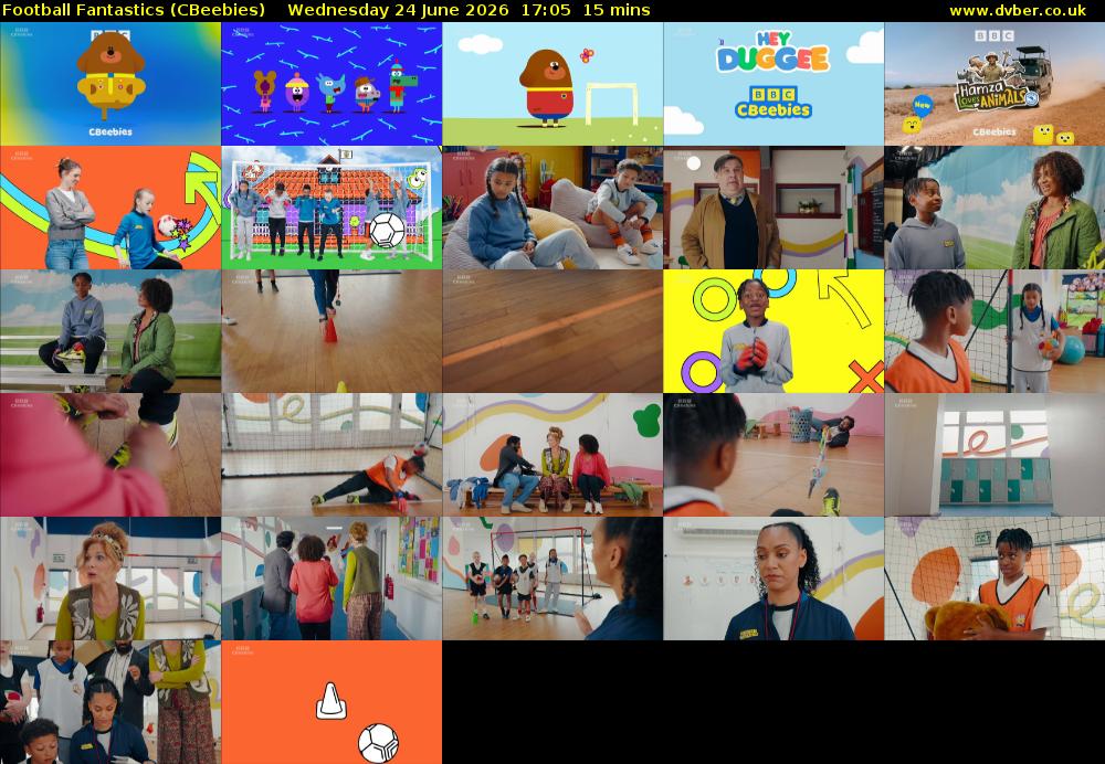 Football Fantastics (CBeebies) Wednesday 24 June 2026 17:05 - 17:20