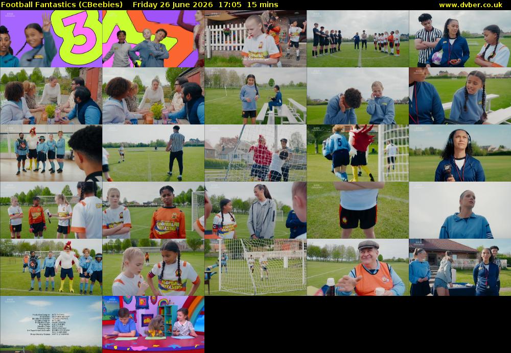 Football Fantastics (CBeebies) Friday 26 June 2026 17:05 - 17:20