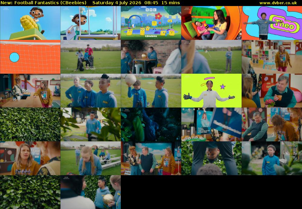 Football Fantastics (CBeebies) Saturday 4 July 2026 08:45 - 09:00