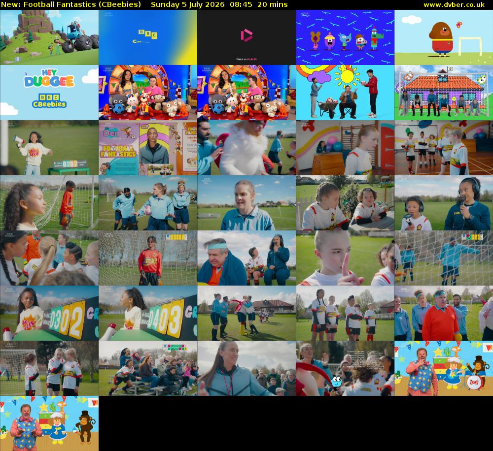 Football Fantastics (CBeebies) Sunday 5 July 2026 08:45 - 09:05