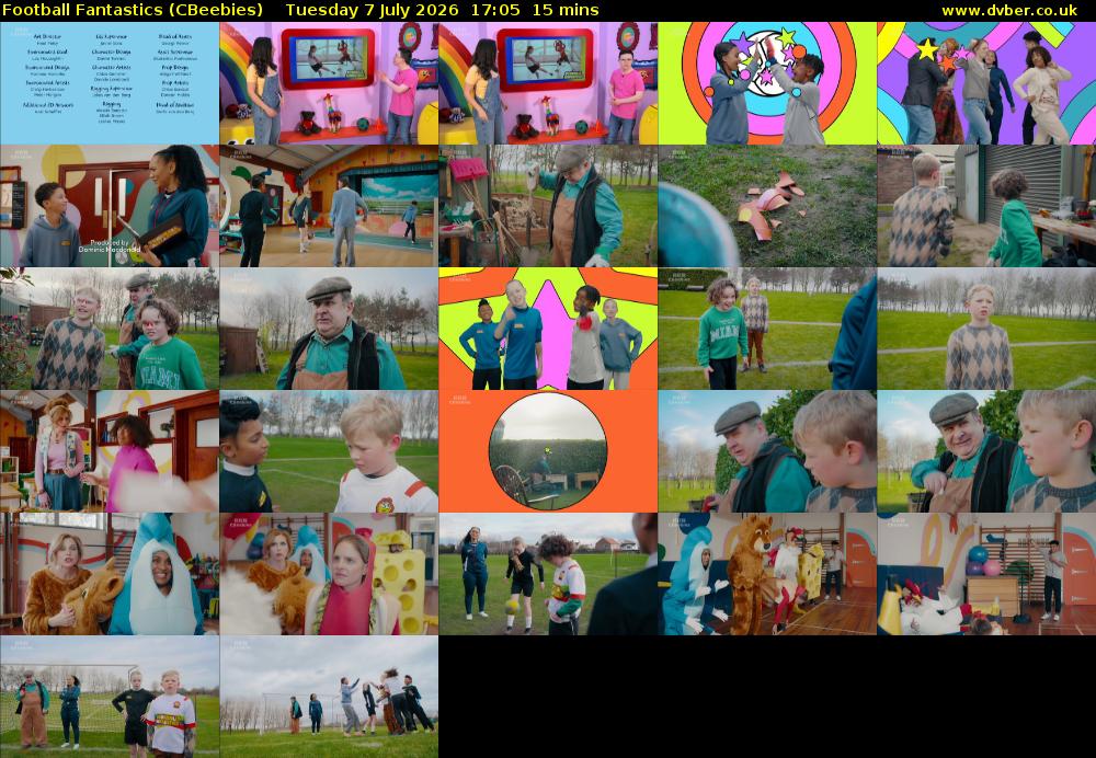 Football Fantastics (CBeebies) Tuesday 7 July 2026 17:05 - 17:20
