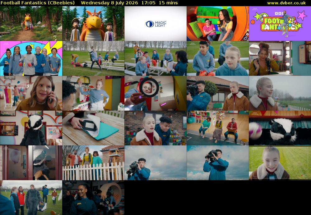 Football Fantastics (CBeebies) Wednesday 8 July 2026 17:05 - 17:20