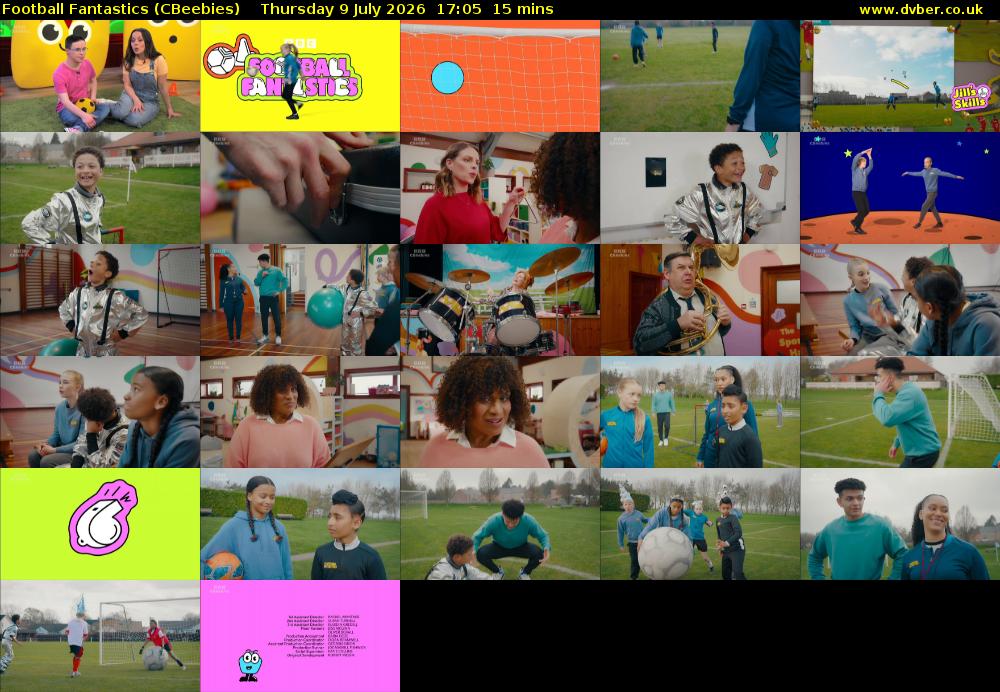 Football Fantastics (CBeebies) Thursday 9 July 2026 17:05 - 17:20