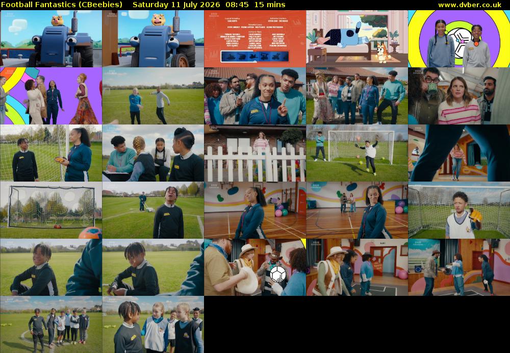 Football Fantastics (CBeebies) Saturday 11 July 2026 08:45 - 09:00