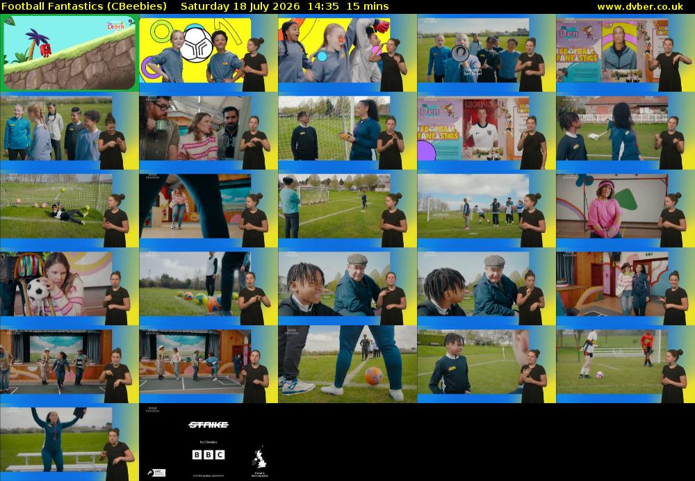 Football Fantastics (CBeebies) Saturday 18 July 2026 14:35 - 14:50