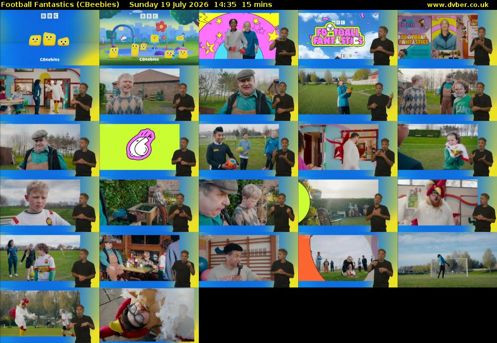 Football Fantastics (CBeebies) Sunday 19 July 2026 14:35 - 14:50