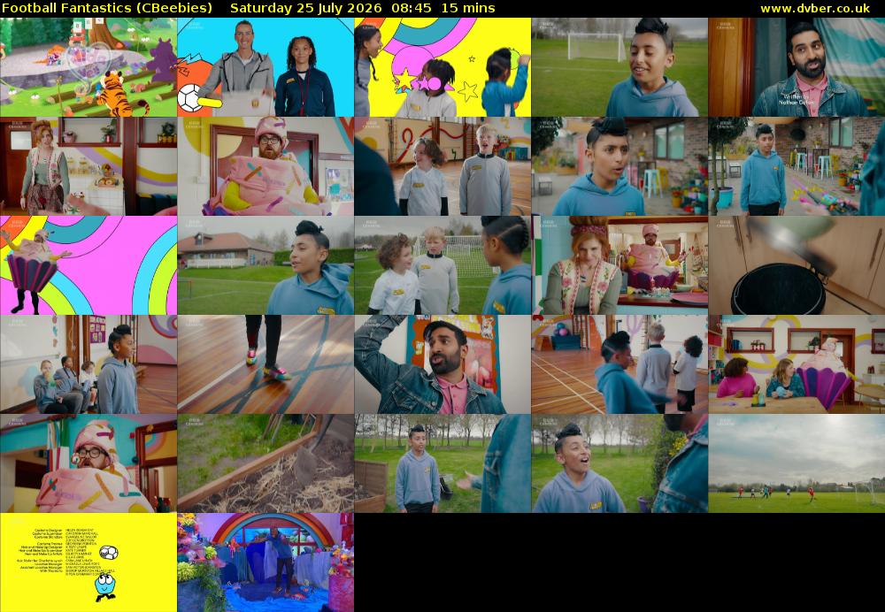 Football Fantastics (CBeebies) Saturday 25 July 2026 08:45 - 09:00