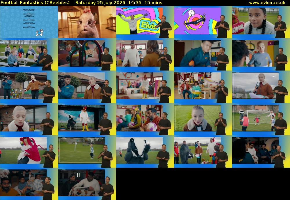 Football Fantastics (CBeebies) Saturday 25 July 2026 14:35 - 14:50