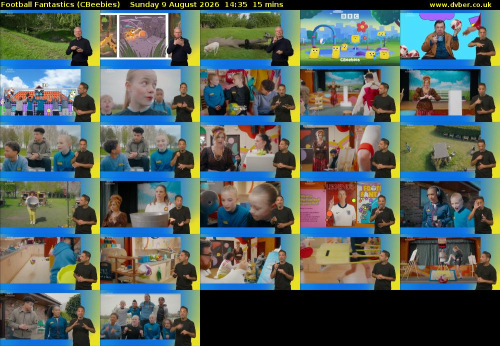 Football Fantastics (CBeebies) Sunday 9 August 2026 14:35 - 14:50