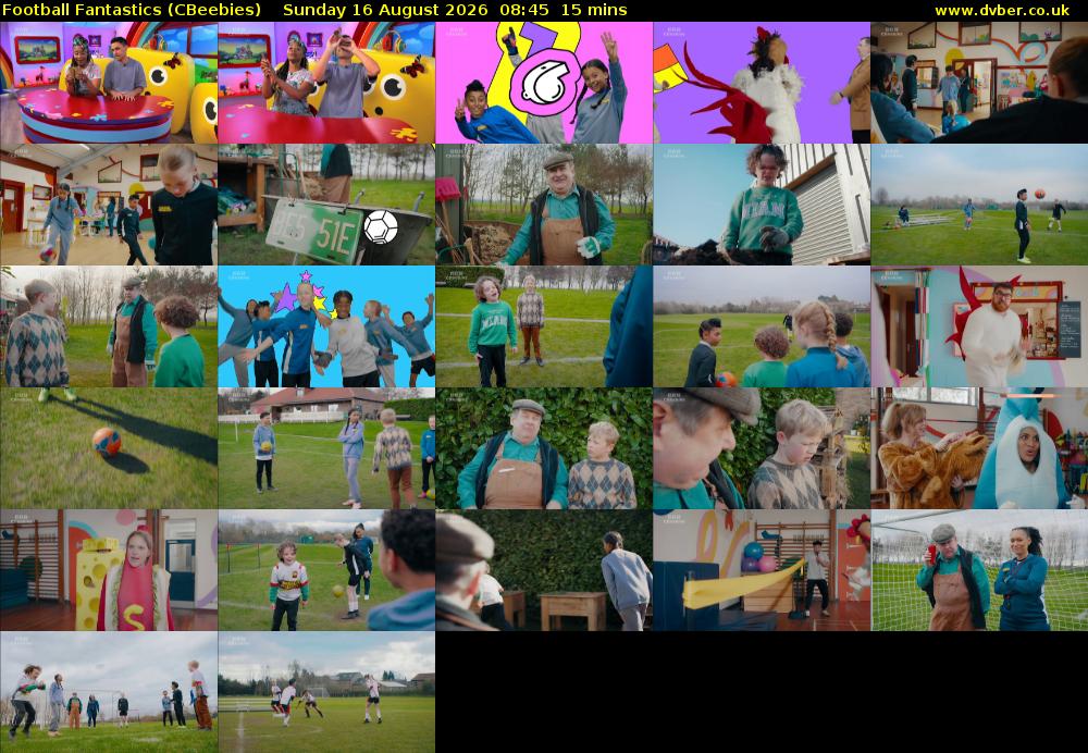 Football Fantastics (CBeebies) Sunday 16 August 2026 08:45 - 09:00