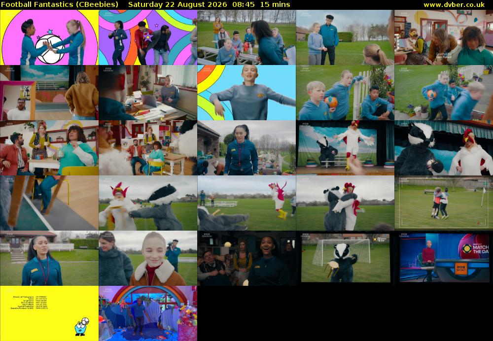 Football Fantastics (CBeebies) Saturday 22 August 2026 08:45 - 09:00