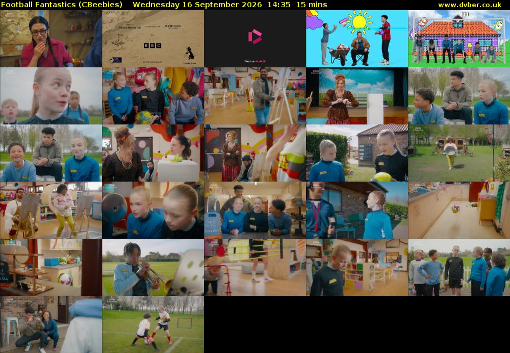 Football Fantastics (CBeebies) Wednesday 16 September 2026 14:35 - 14:50