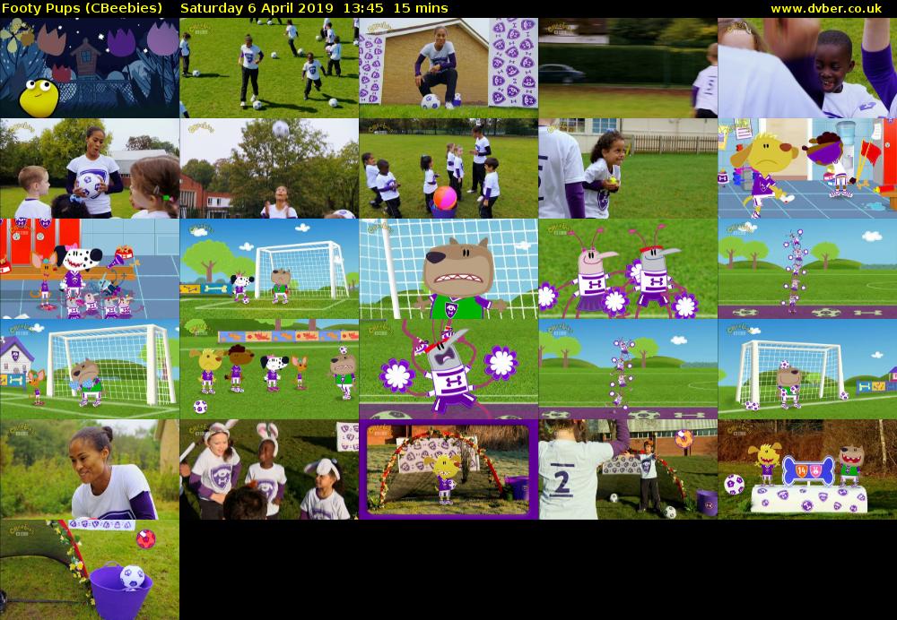 Footy Pups (CBeebies) Saturday 6 April 2019 13:45 - 14:00