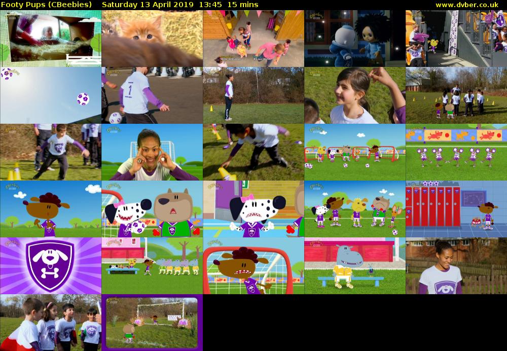 Footy Pups (CBeebies) Saturday 13 April 2019 13:45 - 14:00