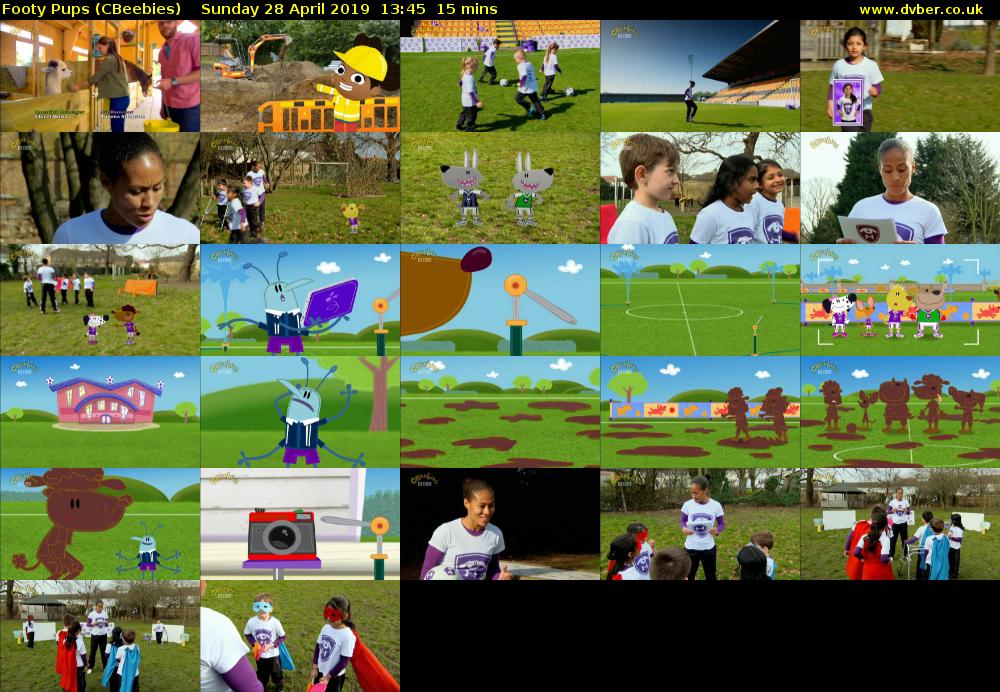 Footy Pups (CBeebies) Sunday 28 April 2019 13:45 - 14:00