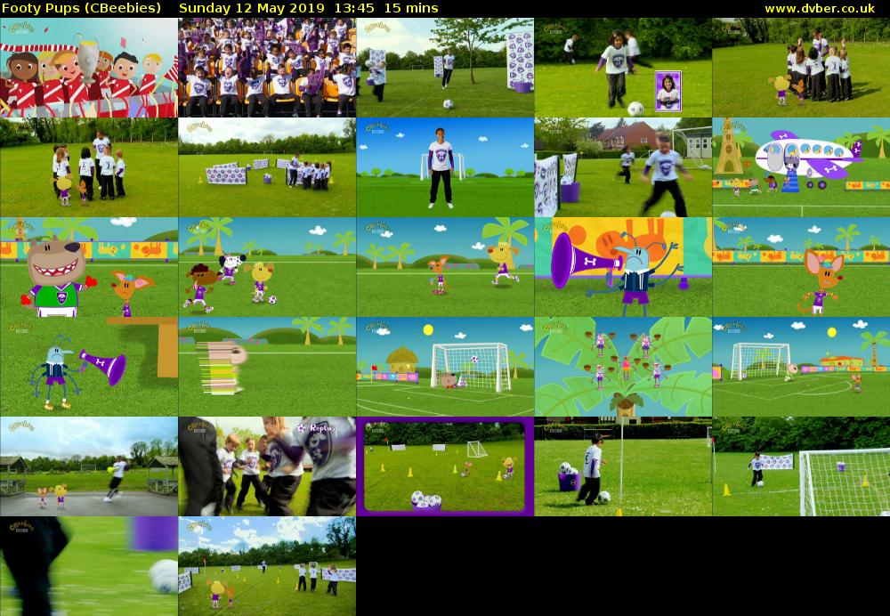 Footy Pups (CBeebies) Sunday 12 May 2019 13:45 - 14:00