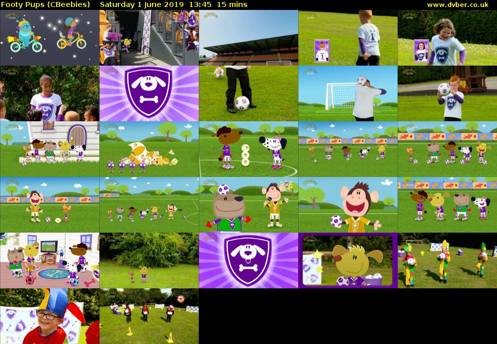 Footy Pups (CBeebies) Saturday 1 June 2019 13:45 - 14:00