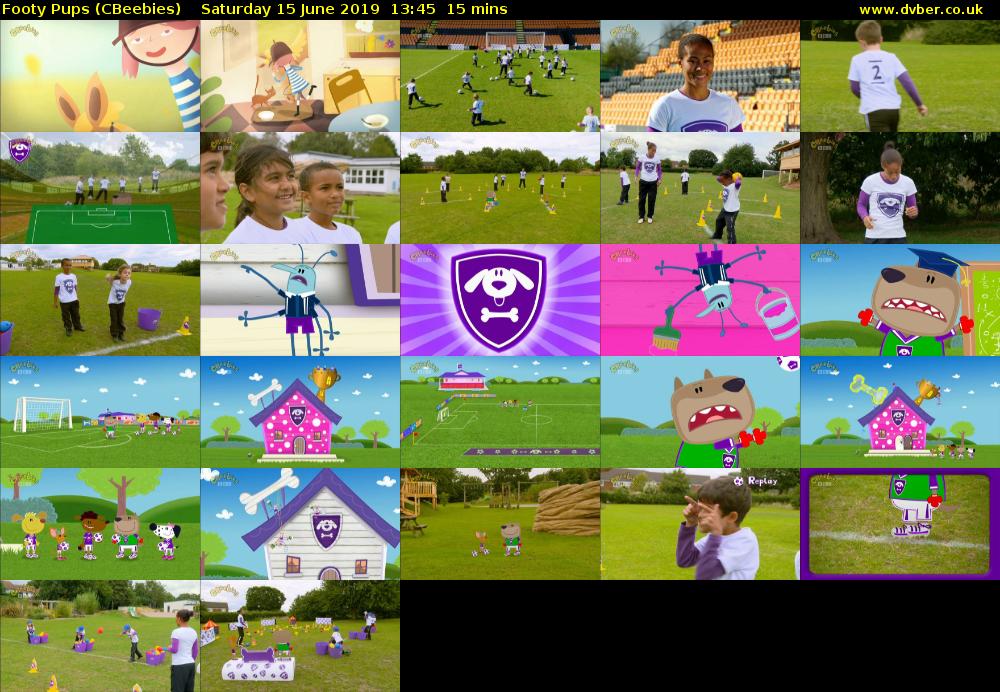 Footy Pups (CBeebies) Saturday 15 June 2019 13:45 - 14:00
