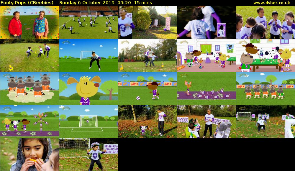 Footy Pups (CBeebies) Sunday 6 October 2019 09:20 - 09:35