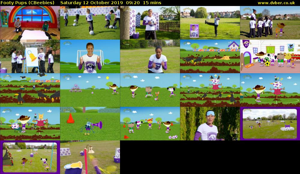 Footy Pups (CBeebies) Saturday 12 October 2019 09:20 - 09:35