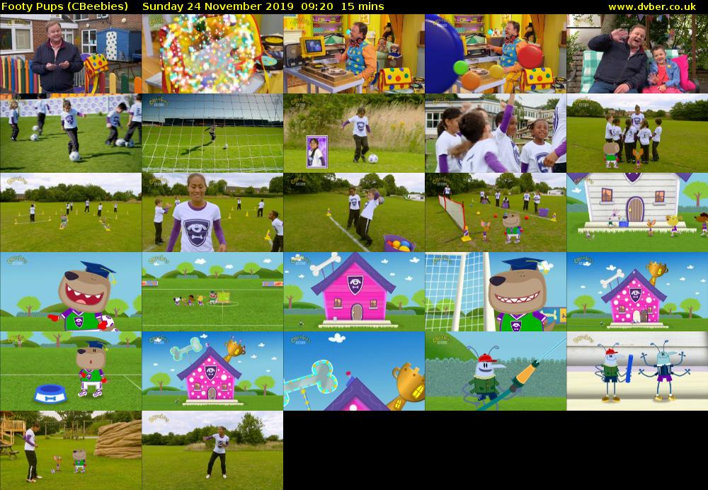 Footy Pups (CBeebies) Sunday 24 November 2019 09:20 - 09:35
