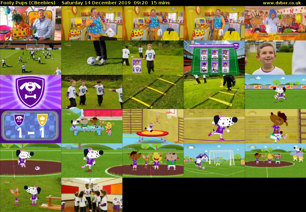 Footy Pups (CBeebies) Saturday 14 December 2019 09:20 - 09:35