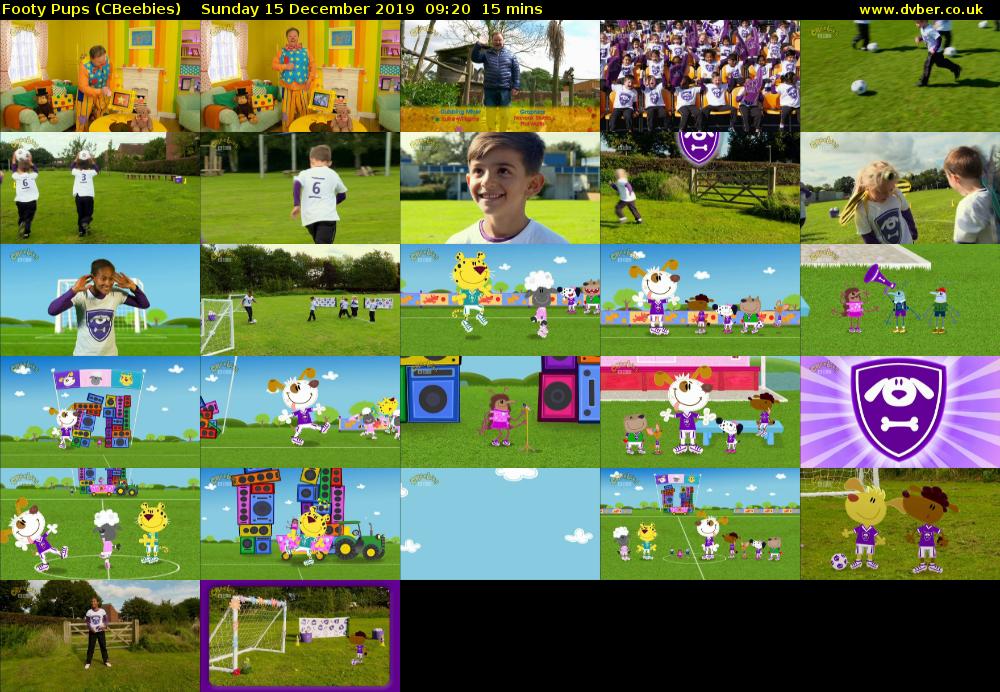 Footy Pups (CBeebies) Sunday 15 December 2019 09:20 - 09:35