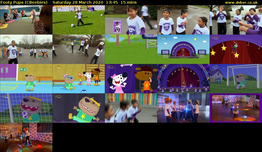 Footy Pups (CBeebies) Saturday 28 March 2020 13:45 - 14:00