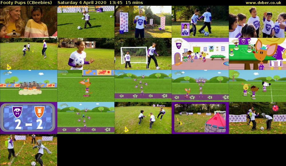 Footy Pups (CBeebies) Saturday 4 April 2020 13:45 - 14:00