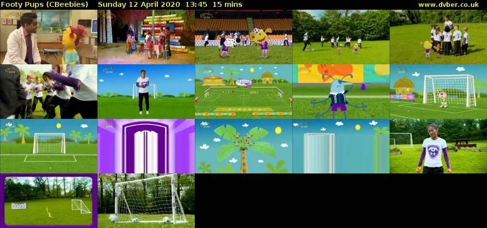 Footy Pups (CBeebies) Sunday 12 April 2020 13:45 - 14:00