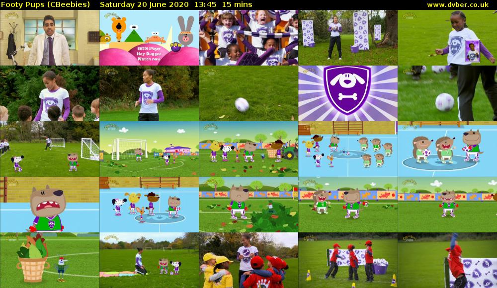 Footy Pups (CBeebies) Saturday 20 June 2020 13:45 - 14:00