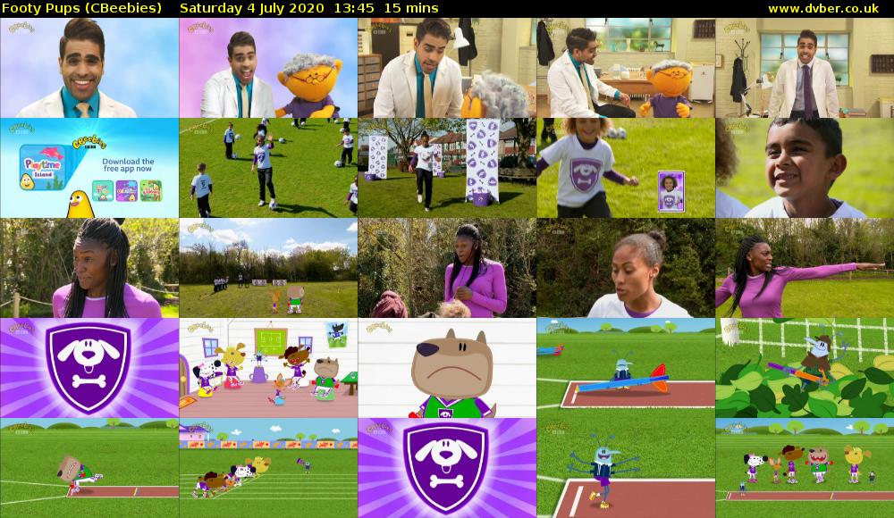 Footy Pups (CBeebies) Saturday 4 July 2020 13:45 - 14:00