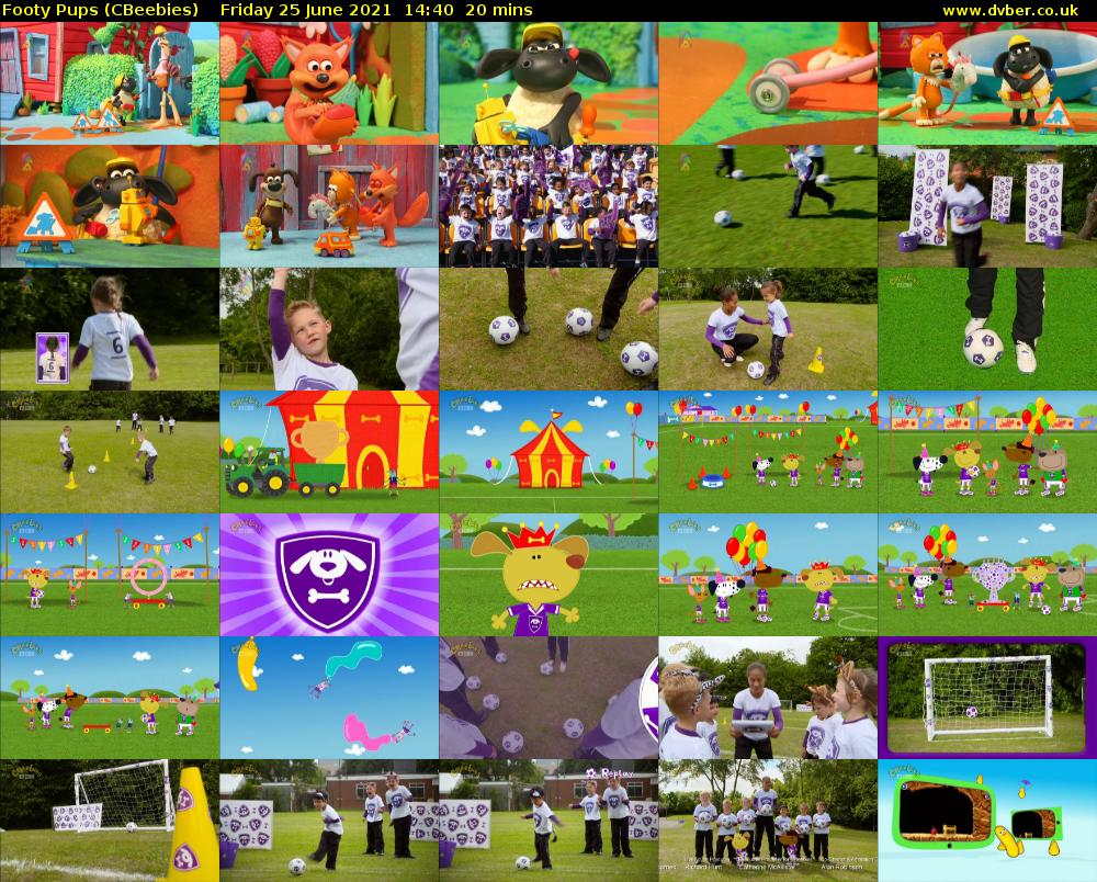 Footy Pups (CBeebies) Friday 25 June 2021 14:40 - 15:00